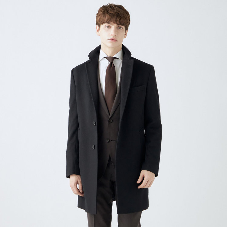 ブラックライン 【BL】ウールチェスターコート/ブラック×ソリッド/NEW ZEALAND WOOL LIMITED EDITION 黒