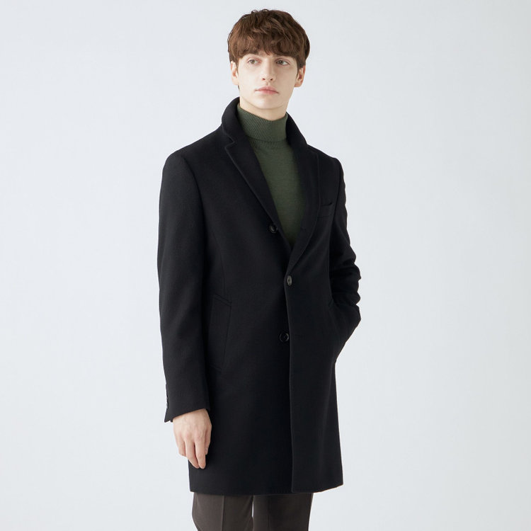 ブラックライン 【BL】ウールチェスターコート/ブラック×ソリッド/NEW ZEALAND WOOL LIMITED EDITION 黒