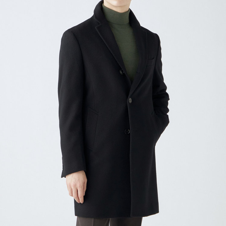 ブラックライン 【BL】ウールチェスターコート/ブラック×ソリッド/NEW ZEALAND WOOL LIMITED EDITION 黒