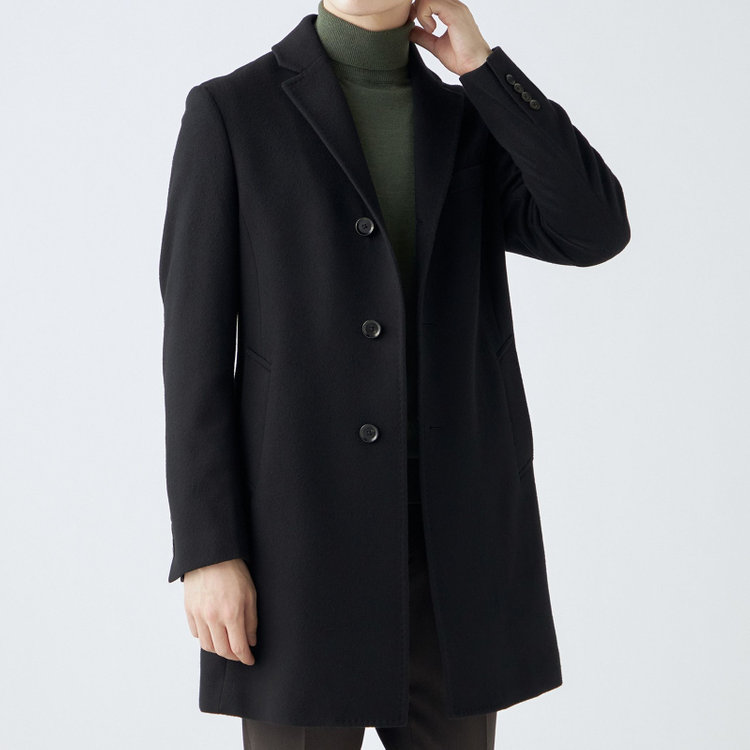 ブラックライン 【BL】ウールチェスターコート/ブラック×ソリッド/NEW ZEALAND WOOL LIMITED EDITION 黒