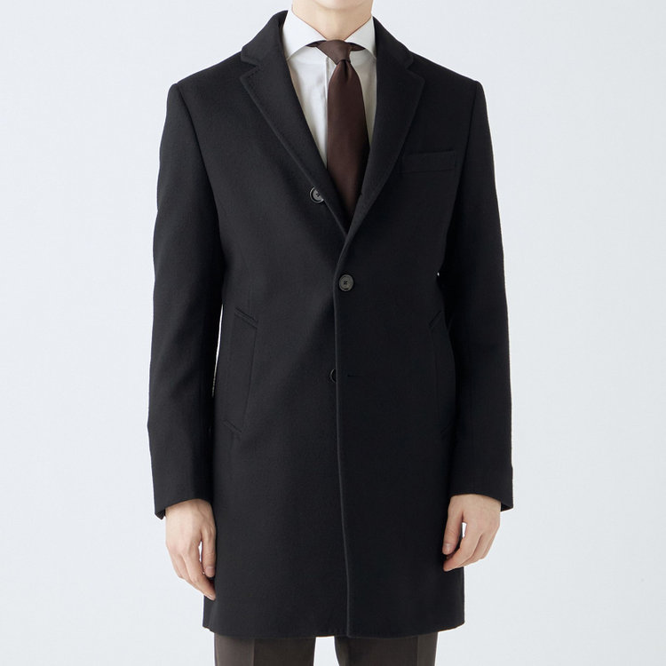 ブラックライン 【BL】ウールチェスターコート/ブラック×ソリッド/NEW ZEALAND WOOL LIMITED EDITION 黒