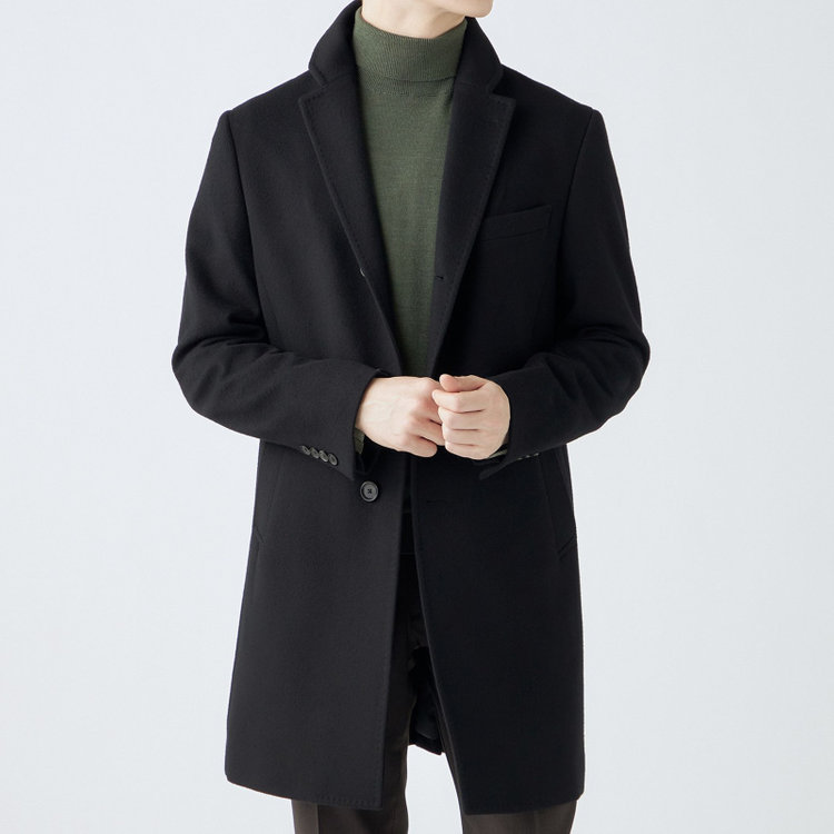 ブラックライン 【BL】ウールチェスターコート/ブラック×ソリッド/NEW ZEALAND WOOL LIMITED EDITION 黒