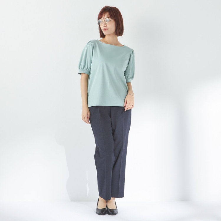 シルバーライン 【SILVER LINE/5分袖】パフスリーブカットソー/グリーン 緑淡色