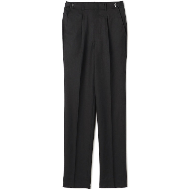 ソノタ 【BLACK LINE】1タックワイドシルエットパンツ/ダークグレー/NEW ZEALAND WOOL MIX/※裾上げ必要 グレー濃色