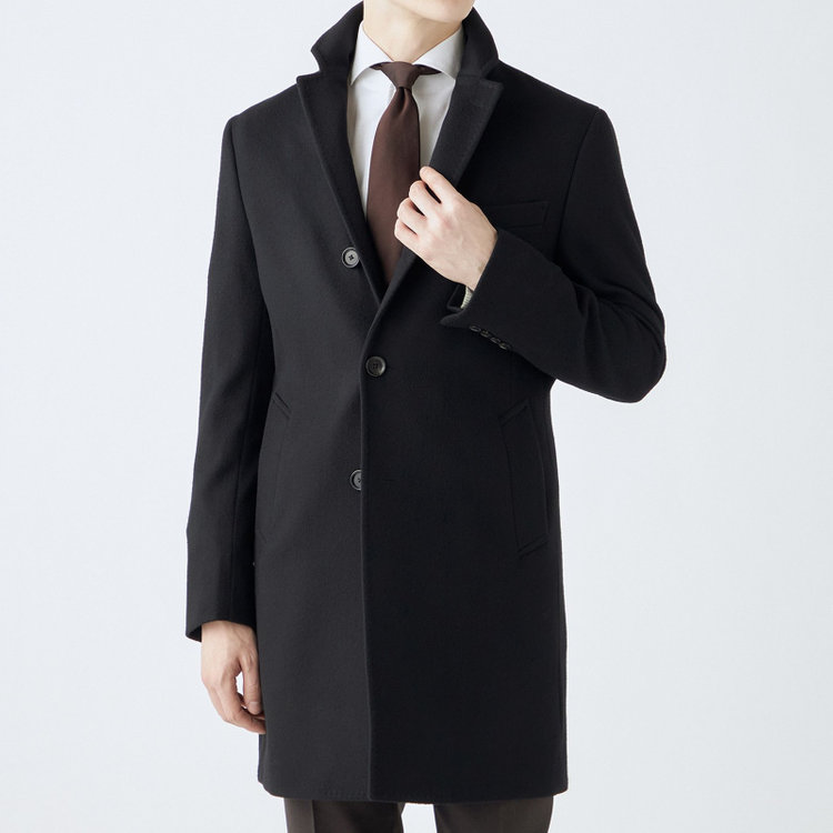 ブラックライン 【BL】ウールチェスターコート/ブラック×ソリッド/NEW ZEALAND WOOL LIMITED EDITION 黒