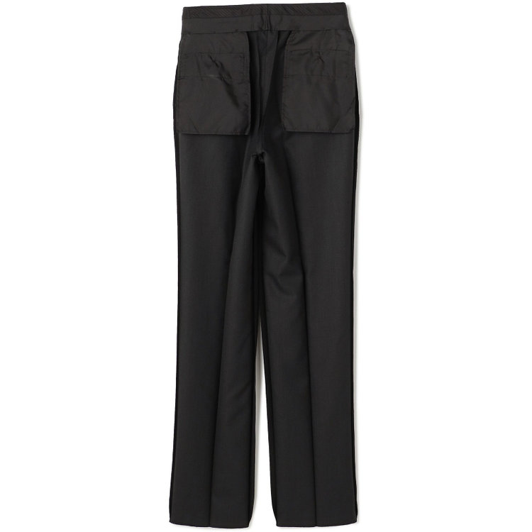 ソノタ 【BLACK LINE】1タックワイドシルエットパンツ/ダークグレー/NEW ZEALAND WOOL MIX/※裾上げ必要 グレー濃色