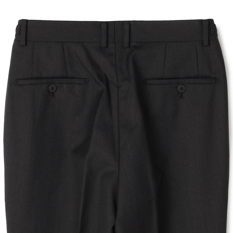 ソノタ 【BLACK LINE】1タックワイドシルエットパンツ/ダークグレー/NEW ZEALAND WOOL MIX/※裾上げ必要 グレー濃色