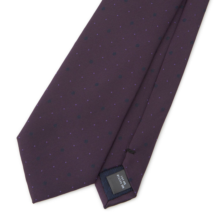 ブラックライン 【BLACK LINE】シルクブレンドドットネクタイ 7.5cm幅/パープル その他