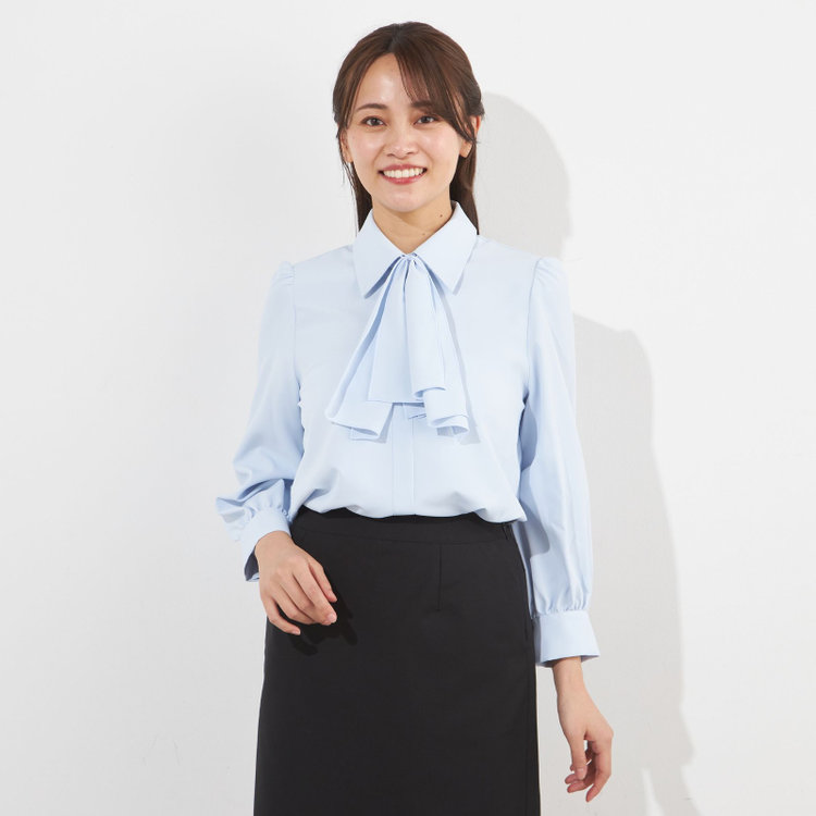 サマンサ 【SUIT SELECT×Samantha Thavasa】【長袖】2WAYボウタイブラウス/ブルー 青淡色