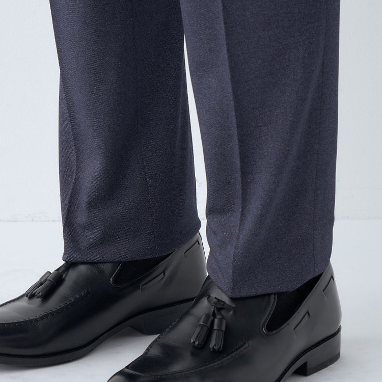 シルバーライン 【CLASSICO TAPERED】【春夏】1タックテーパードパンツ/ネイビー/ウエストシャーリング/4S SUSTAINABILITY&ECOLOGY FABRIC/※裾上げ必要 紺濃色