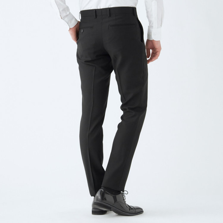 ブラックライン 【NEW-X】【年間】【フォーマル対応可】 2釦シングルスーツ 0タック/ブラック×ソリッド/LIMITED EDITION/Premium Black/※裾上げ必要 黒