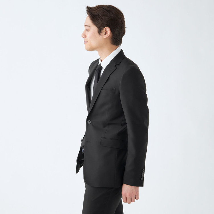 ブラックライン 【NEW-X】【年間】【フォーマル対応可】 2釦シングルスーツ 0タック/ブラック×ソリッド/LIMITED EDITION/Premium Black/※裾上げ必要 黒