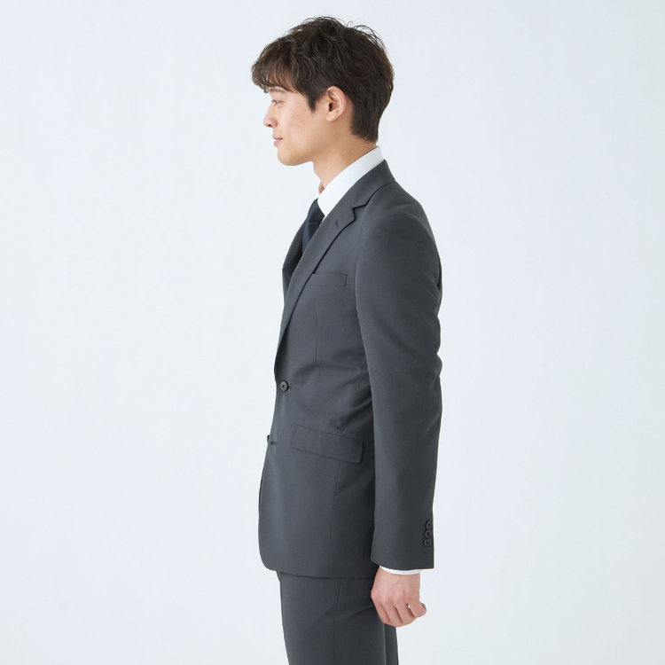 ブラックライン 【SLIM TAPERED_2】【春夏】2釦シングルスーツ 0タック/ネイビーグレー/4S/※裾上げ必要 グレー濃色