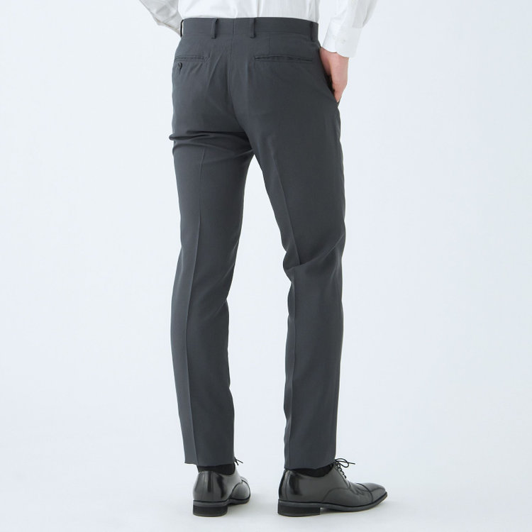 ブラックライン 【SLIM TAPERED_2】【春夏】2釦シングルスーツ 0タック/ネイビーグレー/4S/※裾上げ必要 グレー濃色
