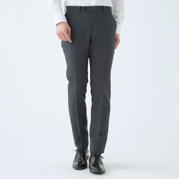 ブラックライン 【SLIM TAPERED_2】【春夏】2釦シングルスーツ 0タック/ネイビーグレー/4S/※裾上げ必要 グレー濃色