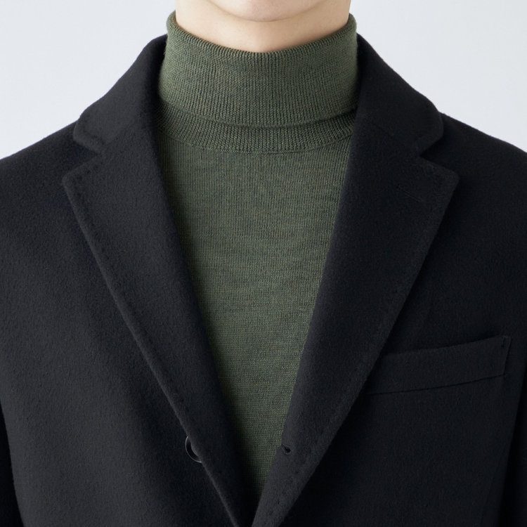 ブラックライン 【BL】ウールチェスターコート/ブラック×ソリッド/NEW ZEALAND WOOL LIMITED EDITION 黒