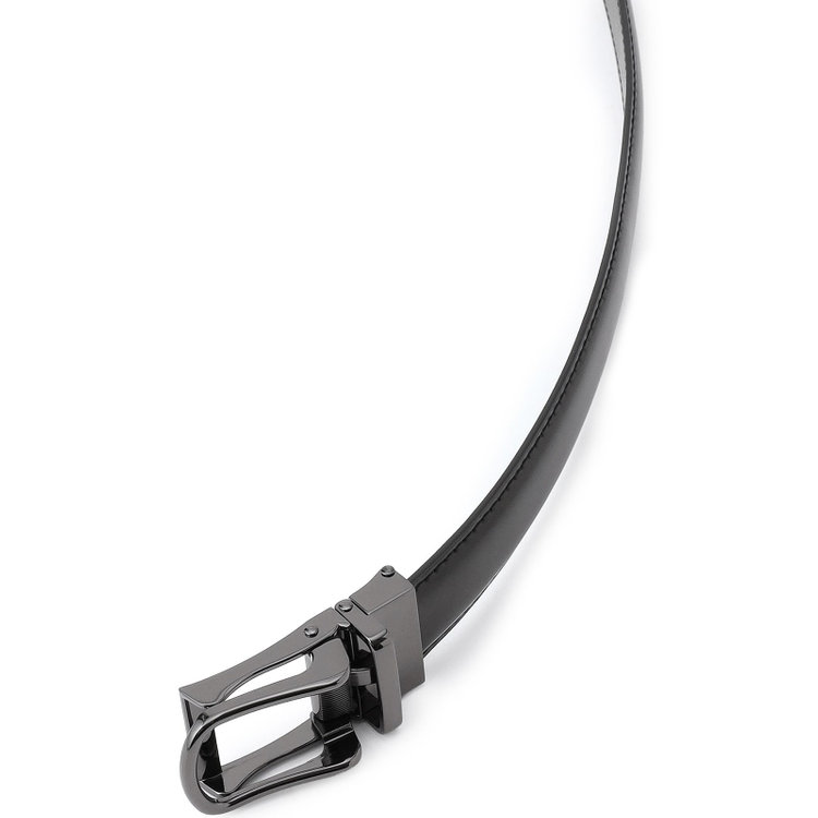 ブラックライン 【フリーアジャスト仕様/5mm間隔/32段階】バックルベルト 2.5cm幅/ブラック(ウエスト94cmまで対応) 黒