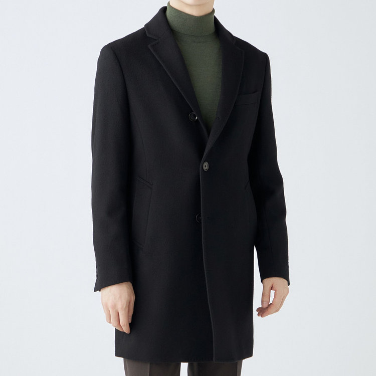 ブラックライン 【BL】ウールチェスターコート/ブラック×ソリッド/NEW ZEALAND WOOL LIMITED EDITION 黒