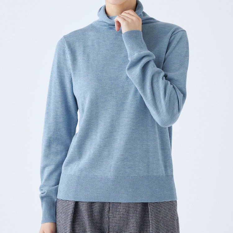 シルバーライン 【SL】【秋冬】タートルネック ニットセーター/ブルー 青淡色