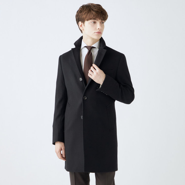 ブラックライン 【BL】ウールチェスターコート/ブラック×ソリッド/NEW ZEALAND WOOL LIMITED EDITION 黒