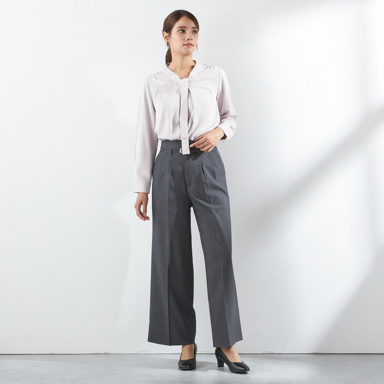 シルバーライン 【SL/長袖】ボウタイプルオーバー/ピンク/「ウォッシャブル」「ストレッチ」「防シワ」「UV加工」「静電気防止」 赤淡色