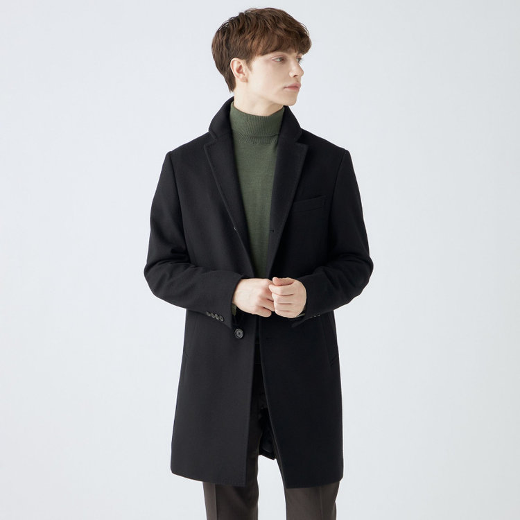 ブラックライン 【BL】ウールチェスターコート/ブラック×ソリッド/NEW ZEALAND WOOL LIMITED EDITION 黒