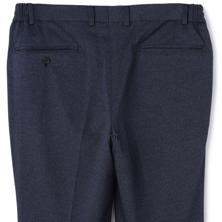 シルバーライン 【CLASSICO TAPERED】【春夏】1タックテーパードパンツ/ネイビー/ウエストシャーリング/4S SUSTAINABILITY&ECOLOGY FABRIC/※裾上げ必要 紺濃色