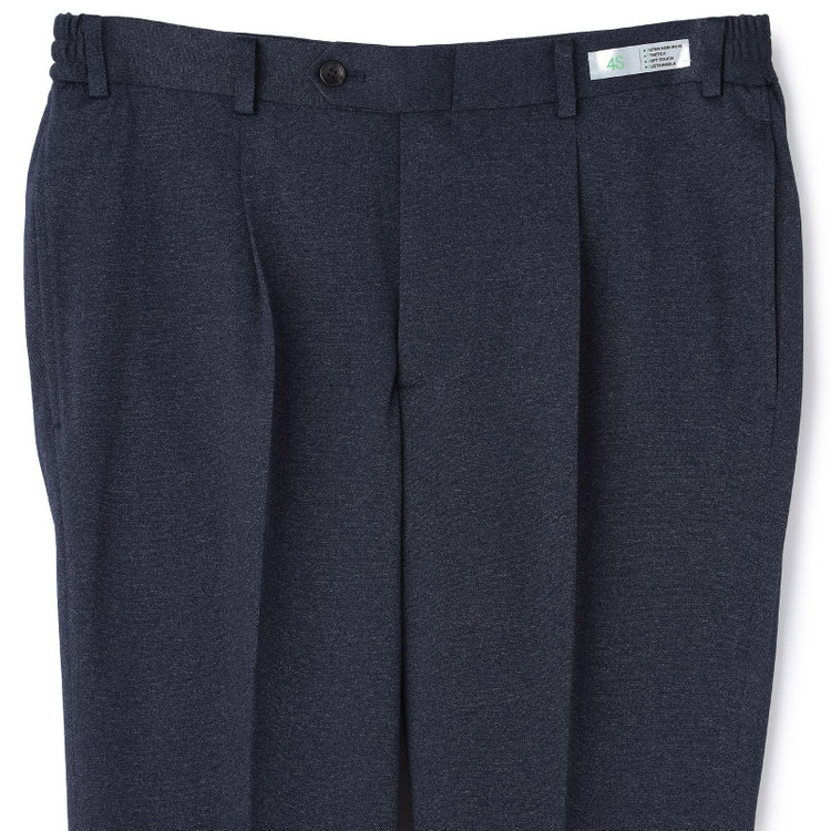 シルバーライン 【CLASSICO TAPERED】【春夏】1タックテーパードパンツ/ネイビー/ウエストシャーリング/4S SUSTAINABILITY&ECOLOGY FABRIC/※裾上げ必要 紺濃色