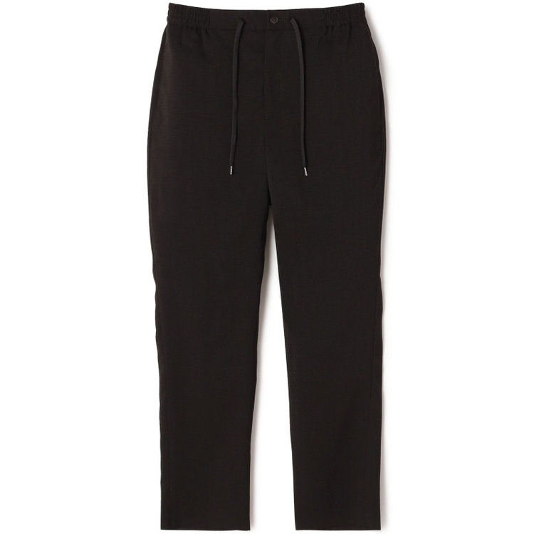 ブラックライン 【RBC】【春夏】ドローコード付きテーパードパンツ/ブラック×シャドーチェック/ウエストシャーリング/裾上げ済仕様 黒