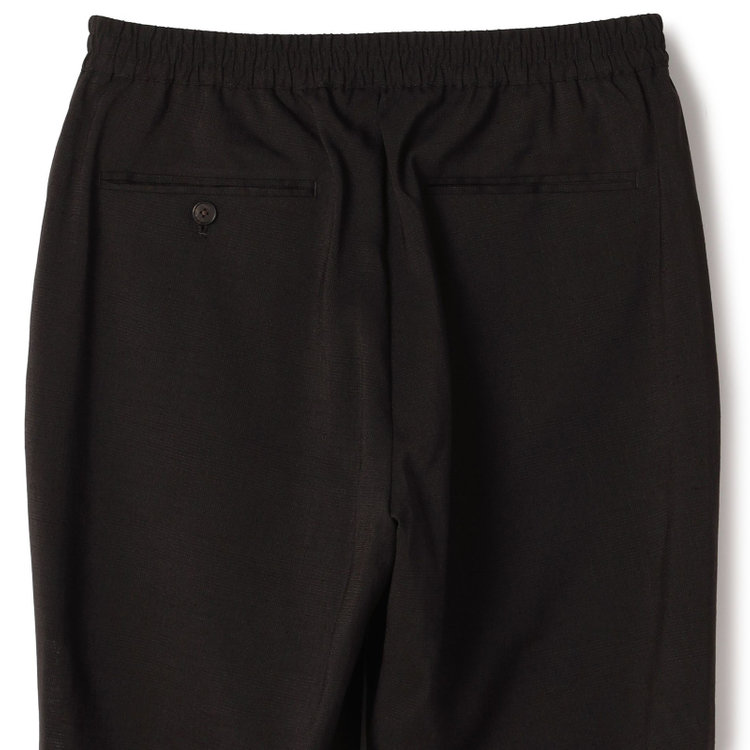 ブラックライン 【RBC】【春夏】ドローコード付きテーパードパンツ/ブラック×シャドーチェック/ウエストシャーリング/裾上げ済仕様 黒