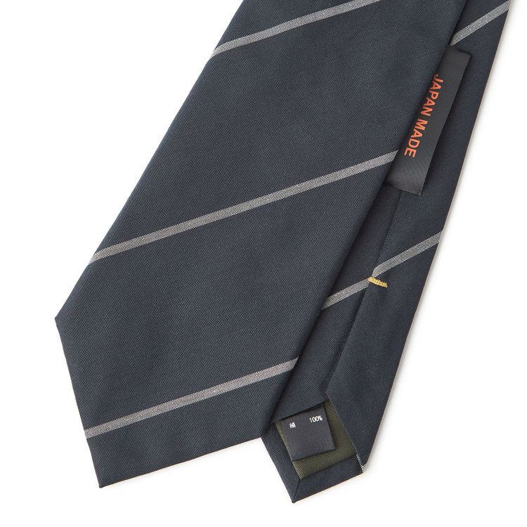 シルバーライン 【SILVER LINE】シルクストライプネクタイ 9.0cm幅/ネイビー×グレー/JAPAN MADE その他