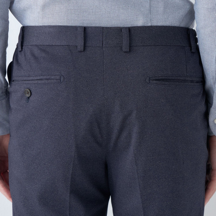 シルバーライン 【CLASSICO TAPERED】【春夏】1タックテーパードパンツ/ネイビー/ウエストシャーリング/4S SUSTAINABILITY&ECOLOGY FABRIC/※裾上げ必要 紺濃色