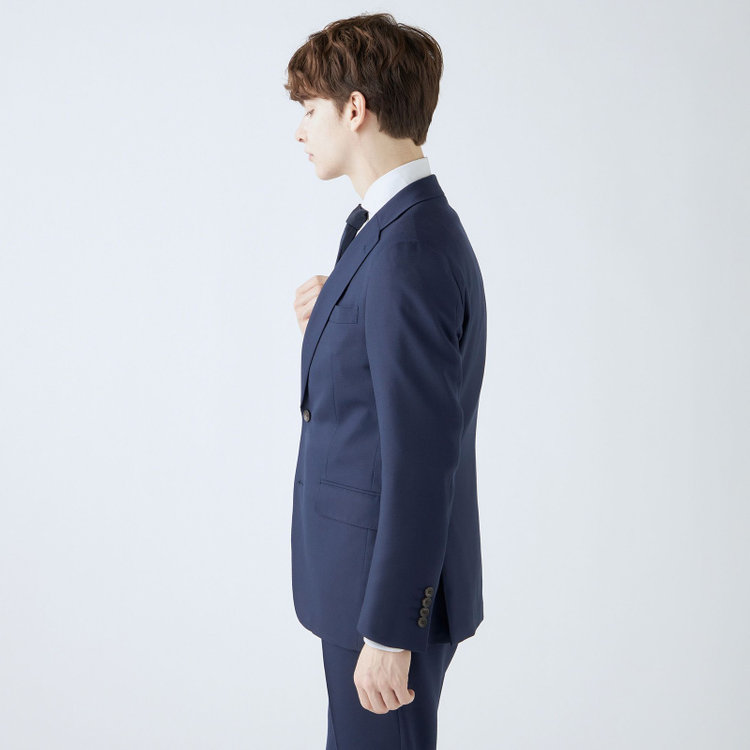 シルバーライン 【CLASSICO TAPERED】【秋冬】2釦シングルスーツ 1タック/ネイビー/super extra fine merino wool Raymond/※裾上げ必要 紺中間