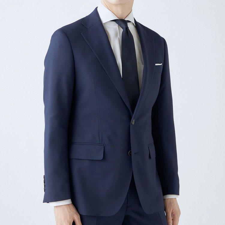 シルバーライン 【CLASSICO TAPERED】【秋冬】2釦シングルスーツ 1タック/ネイビー/super extra fine merino wool Raymond/※裾上げ必要 紺中間