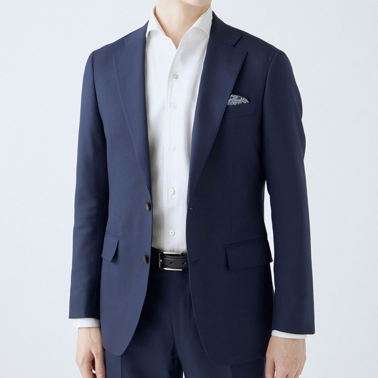 シルバーライン 【CLASSICO TAPERED】【秋冬】2釦シングルスーツ 1タック/ネイビー/super extra fine merino wool Raymond/※裾上げ必要 紺中間