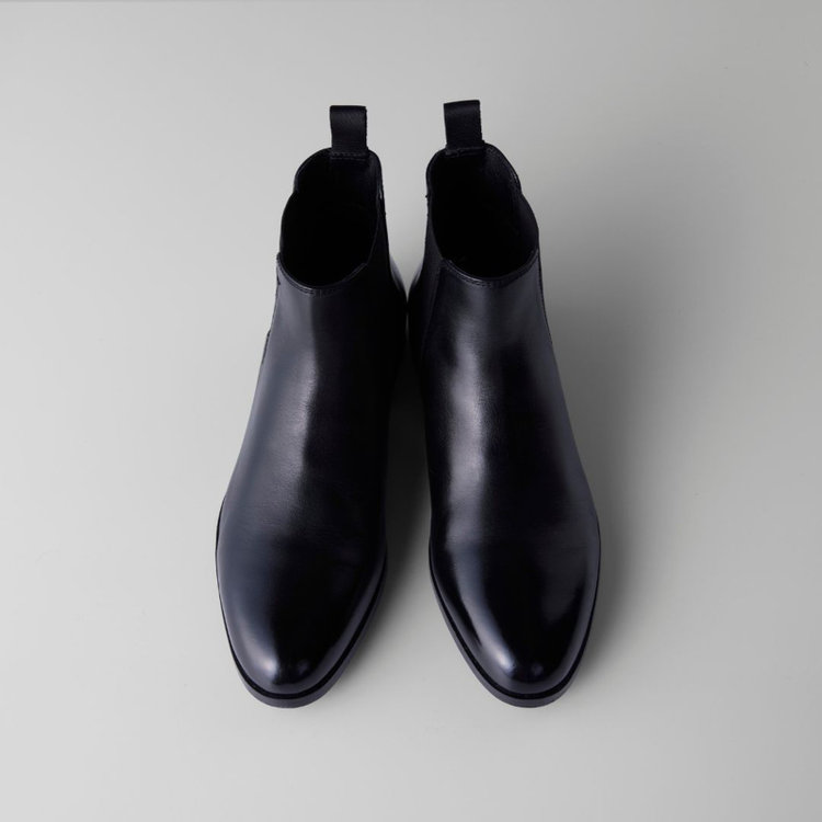 スーツセレクト サイドゴアブーツ/ブラック/牛革（キップ）「LWG認証レザー」 黒