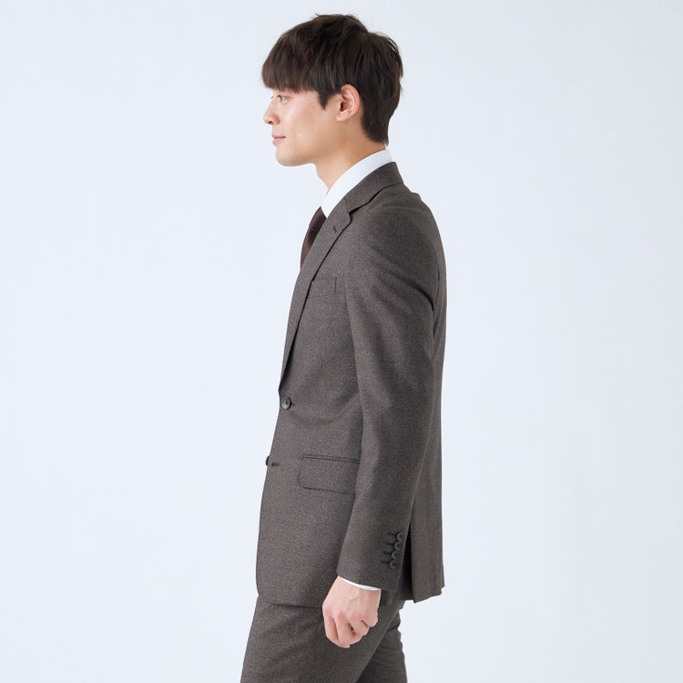 シルバーライン 【発送在庫あり】【CLASSICO TAPERED】【秋冬】2釦シングルスーツ 1タック/ブラウン/CANONICO 1663 fabric made in italy/※裾上げ必要 茶中間