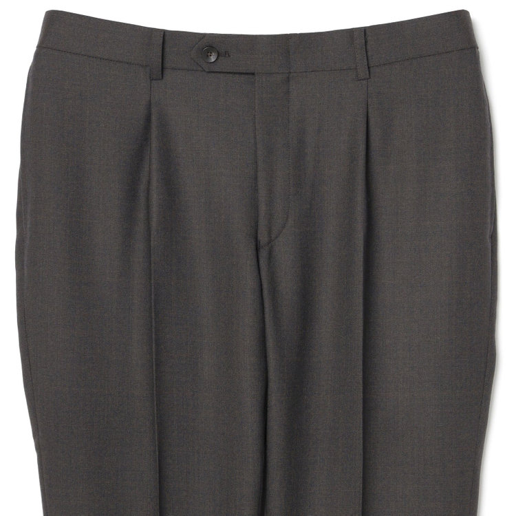 シルバーライン 【CLASSICO TAPERED】【秋冬】2釦シングルスーツ 1タック/ブラウン×グレンチェック/super extra fine merino wool Raymond/※裾上げ必要 茶中間