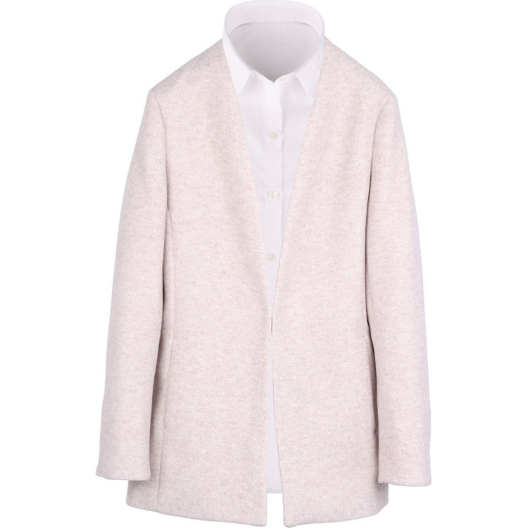 ブラックライン 【SL】【秋冬】ホック留めノーカラージャケット/ベージュ/ダブルジャージー素材 ベージュ系(薄茶)