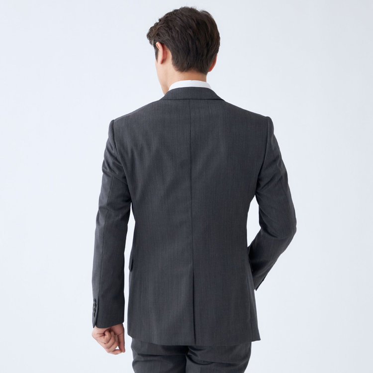 ブラックライン 【KSW】【年間】2釦シングルスーツ 0タック/グレー/ウエストシャーリング/ウォッシャブル/MOVING STRETCH/※裾上げ必要 グレー濃色
