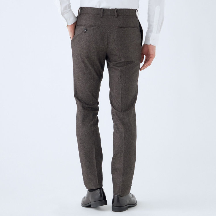 シルバーライン 【発送在庫あり】【CLASSICO TAPERED】【秋冬】2釦シングルスーツ 1タック/ブラウン/CANONICO 1663 fabric made in italy/※裾上げ必要 茶中間