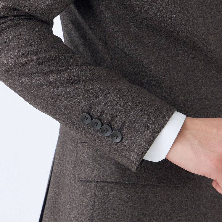 シルバーライン 【発送在庫あり】【CLASSICO TAPERED】【秋冬】2釦シングルスーツ 1タック/ブラウン/CANONICO 1663 fabric made in italy/※裾上げ必要 茶中間