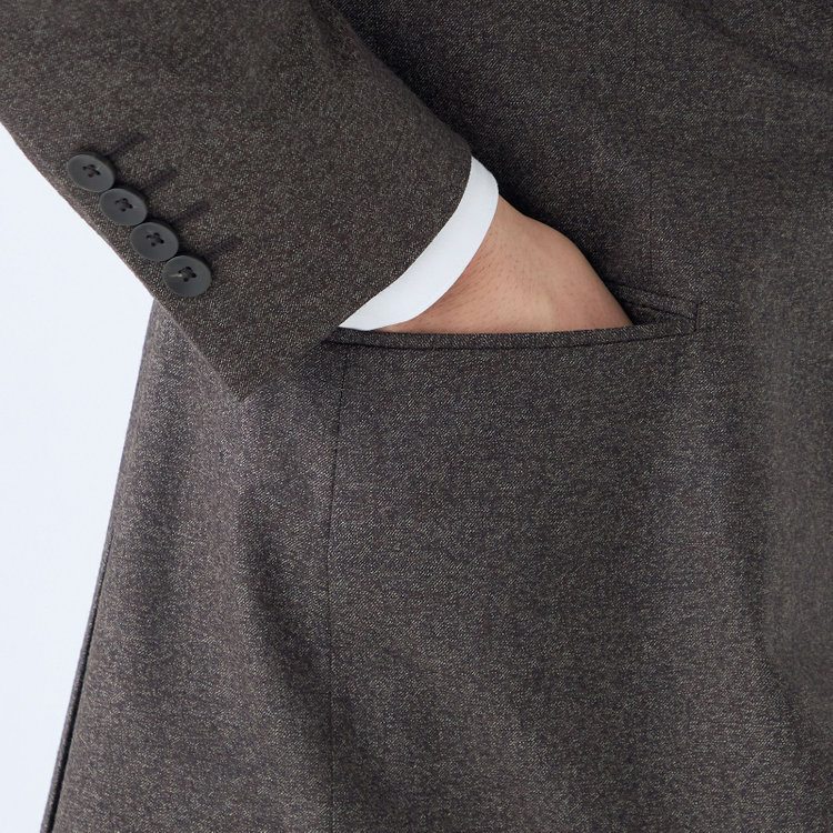 シルバーライン 【発送在庫あり】【CLASSICO TAPERED】【秋冬】2釦シングルスーツ 1タック/ブラウン/CANONICO 1663 fabric made in italy/※裾上げ必要 茶中間