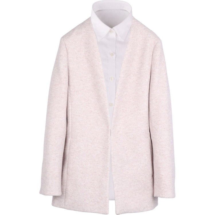 ブラックライン 【SL】【秋冬】ホック留めノーカラージャケット/ベージュ/ダブルジャージー素材 ベージュ系(薄茶)