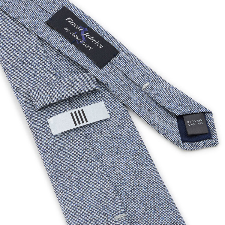 シルバーライン 【SILVER LINE】コットンシルクソリッド系ネクタイ 8.5cm幅/ネイビー/Finest fabrics by COMO ITALY その他