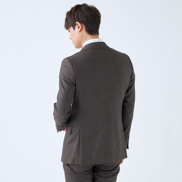 シルバーライン 【発送在庫あり】【CLASSICO TAPERED】【秋冬】2釦シングルスーツ 1タック/ブラウン/CANONICO 1663 fabric made in italy/※裾上げ必要 茶中間