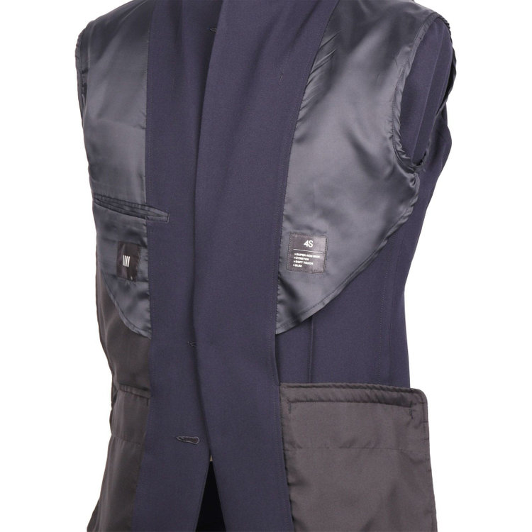 ブラックライン 【WEB限定/OUTLET】【発送在庫あり】【BL/4S WORK】【WEB限定】【年間】2釦シングルスーツ 0タック/ネイビー/ドローコード&ウエストシャーリング/※パンツ裾上げ済仕様 ネイビー系(紺)