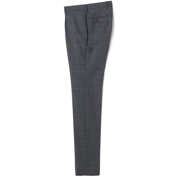 シルバーライン 【発送在庫あり】【CLASSICO TAPERED】【秋冬】スペアパンツ付き/2釦シングルスーツ 1タック/グレー×グレンチェックオーバーペン/ウォッシャブル/※裾上げ必要 グレー中間