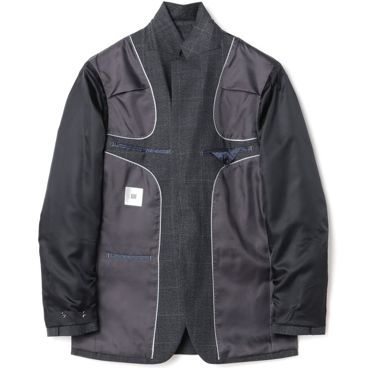 シルバーライン 【発送在庫あり】【CLASSICO TAPERED】【秋冬】スペアパンツ付き/2釦シングルスーツ 1タック/グレー×グレンチェックオーバーペン/ウォッシャブル/※裾上げ必要 グレー中間