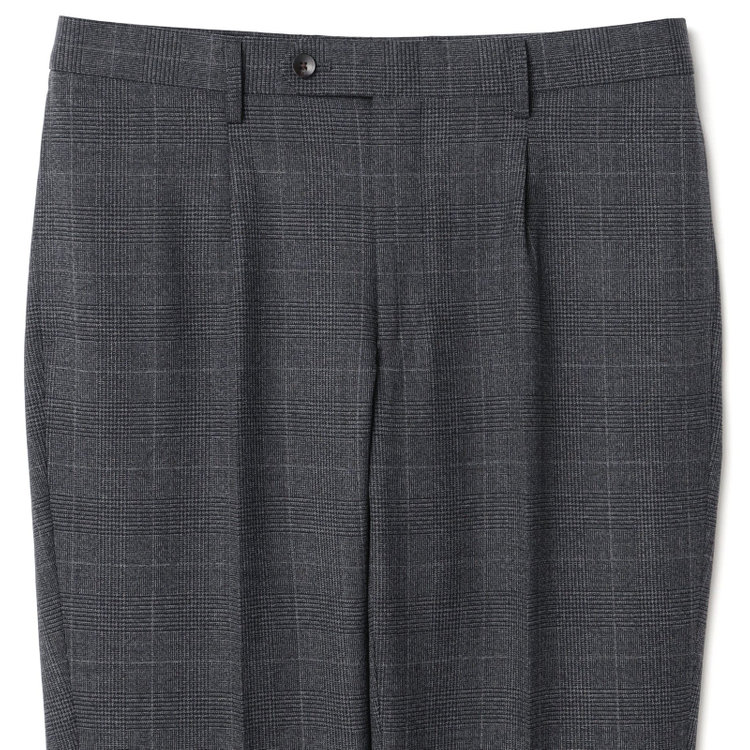 シルバーライン 【発送在庫あり】【CLASSICO TAPERED】【秋冬】スペアパンツ付き/2釦シングルスーツ 1タック/グレー×グレンチェックオーバーペン/ウォッシャブル/※裾上げ必要 グレー中間